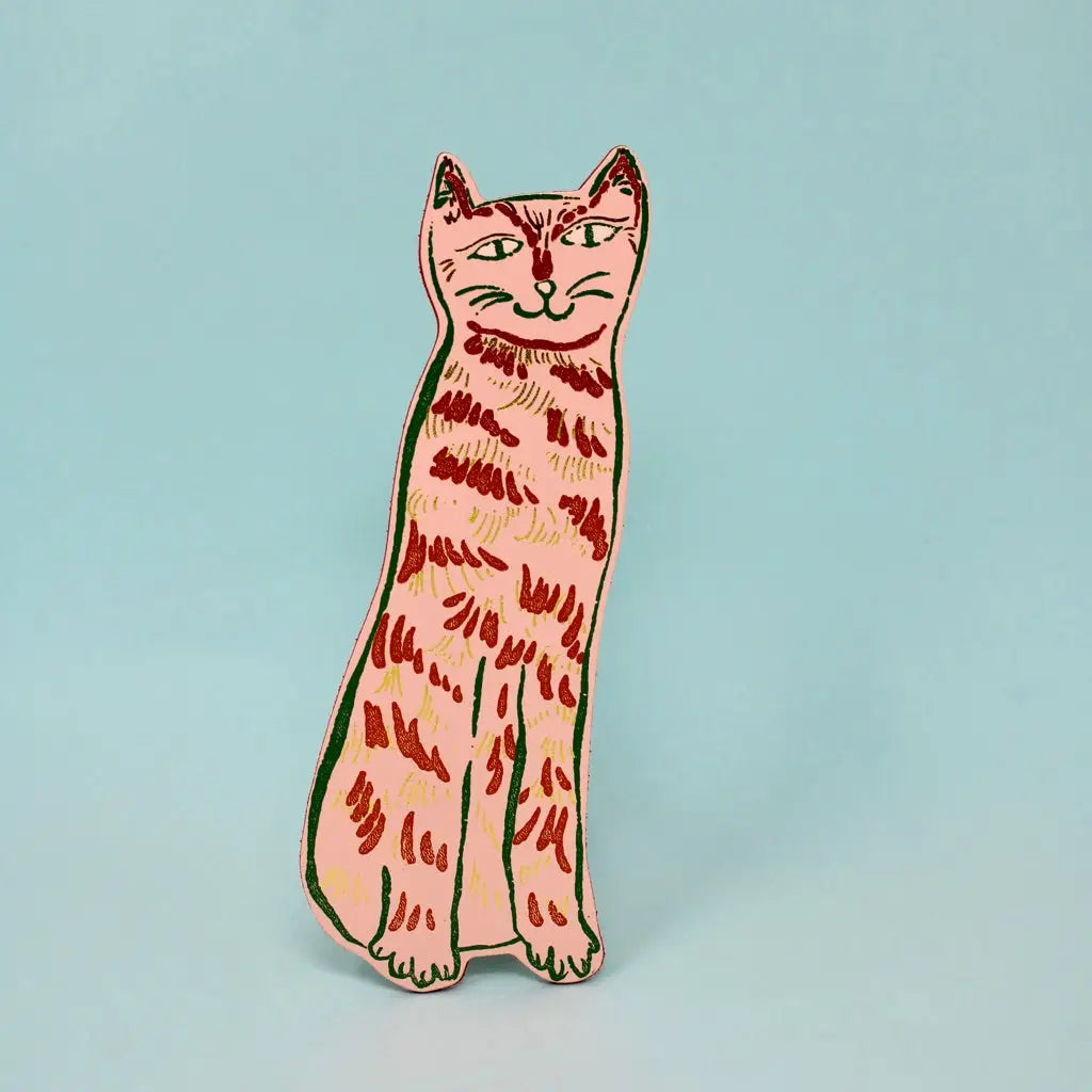 Ark Colour Design Leather Bookmark: Cat