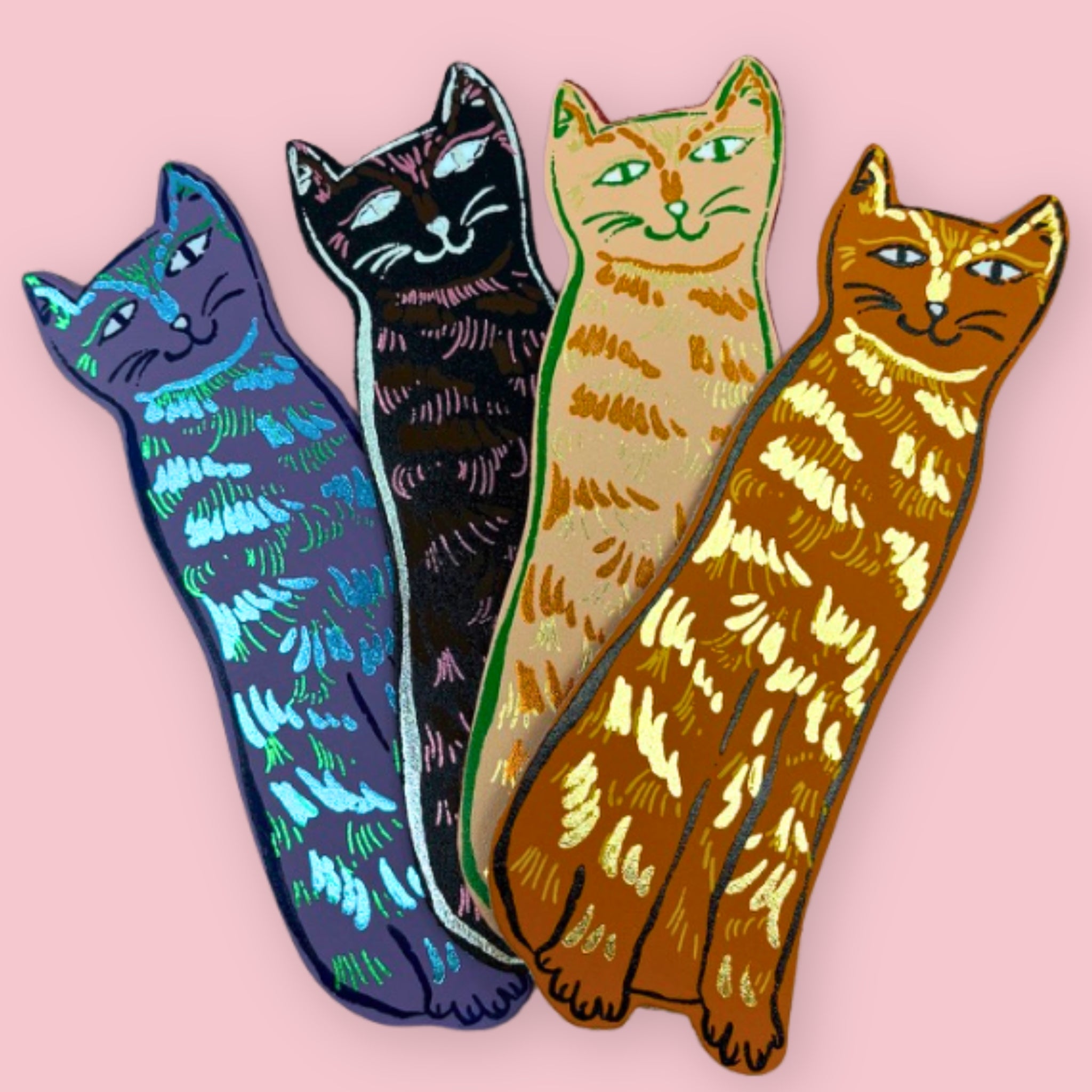 Ark Colour Design Leather Bookmark: Cat