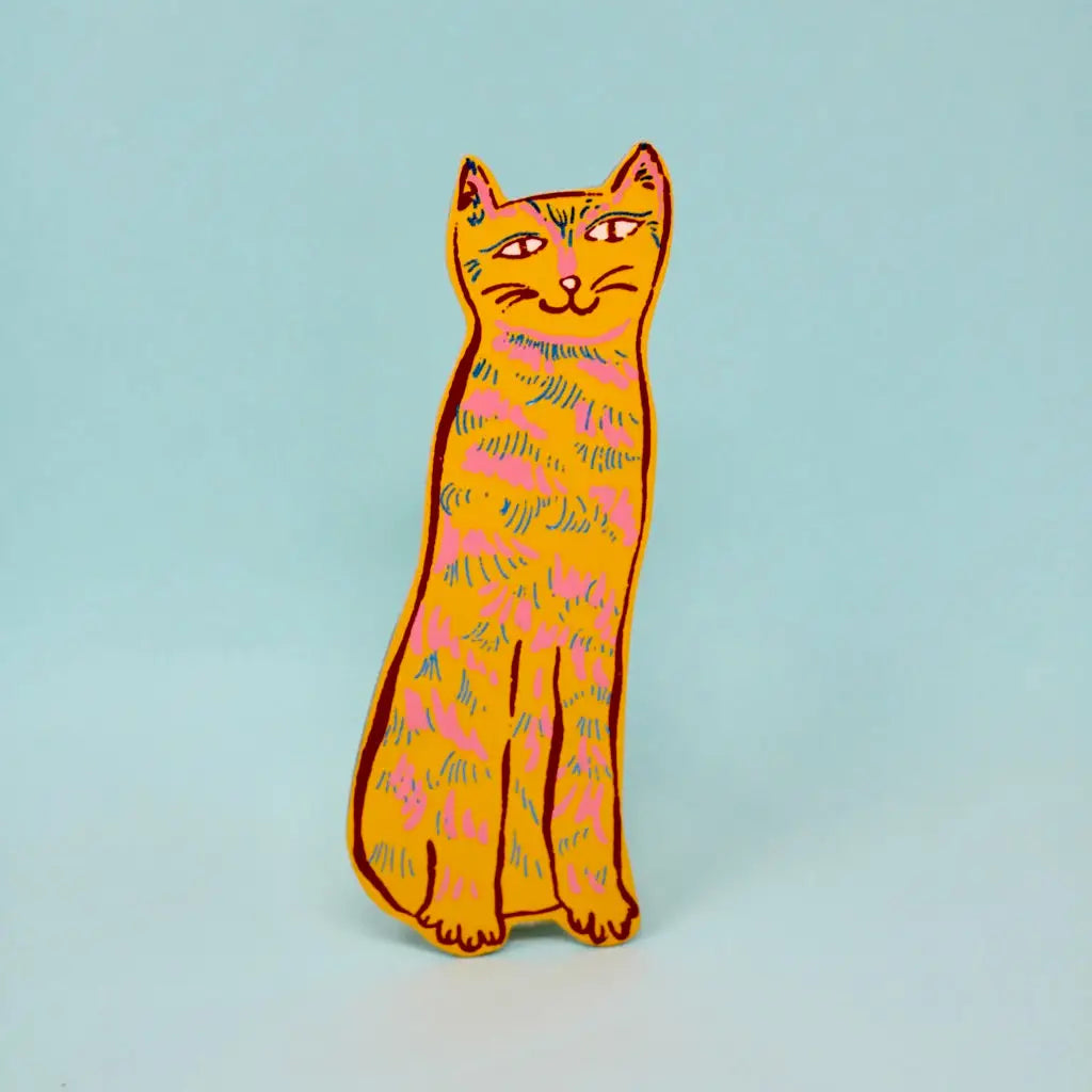 Ark Colour Design Leather Bookmark: Cat