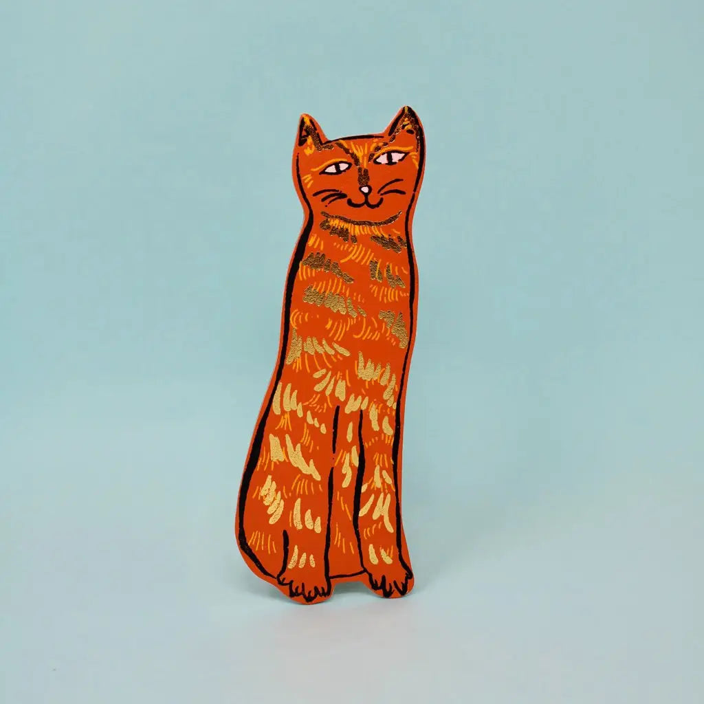 Ark Colour Design Leather Bookmark: Cat