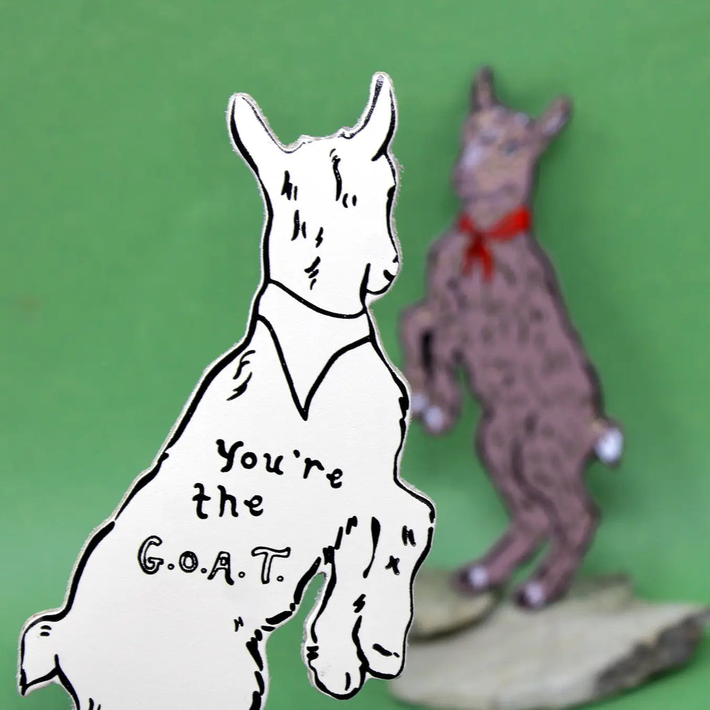 Ark Colour Design goat bookmark with “You’re the G.O.A.T.” text on a green background