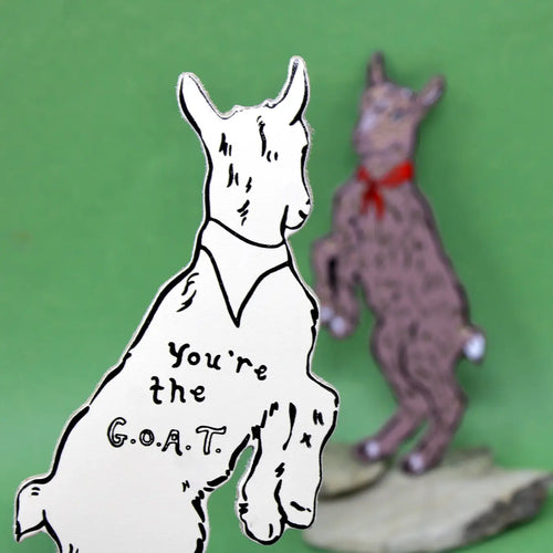 Ark Colour Design goat bookmark with “You’re the G.O.A.T.” text on a green background