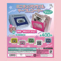 Mini cassette player keychain gachapon featuring five colors with removable cassette tapes and record and playback functions.