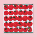 Imabari mini towel with tomato print pattern, 23 x 23 cm, Made in Japan