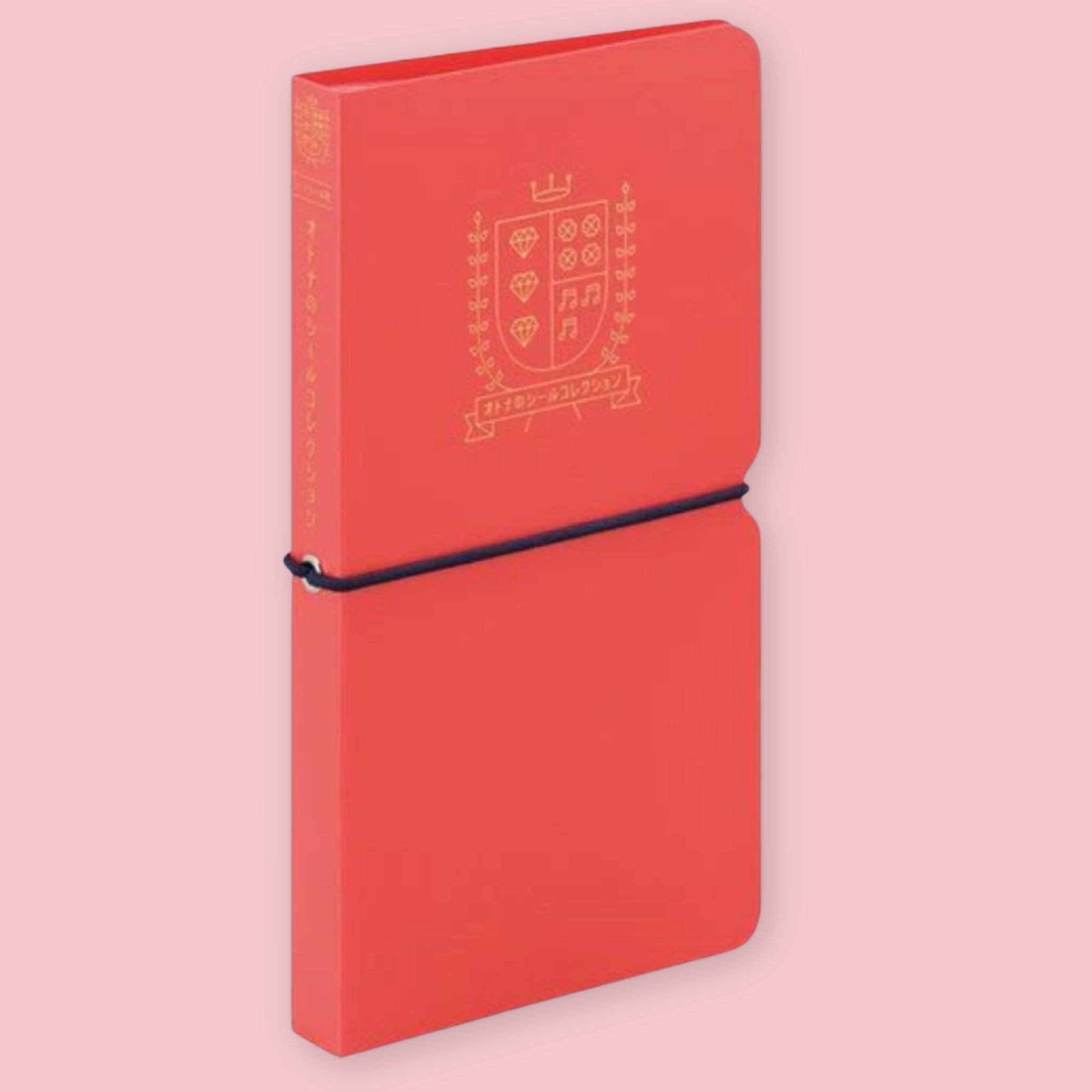 King Jim Otona Sticker Album in red with elastic band closure, A5 size, Made in Japan