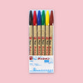 Set of 6 Magic Ink water-based markers in assorted colors, displayed in original Japanese packaging on a pink background.
