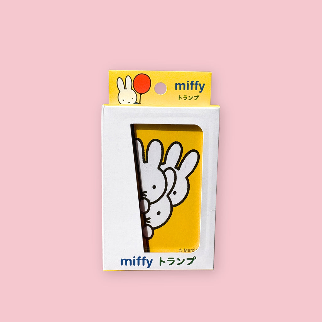 Ensky Miffy playing card deck in yellow windowed box, officially licensed by Mercis, Made in Japan