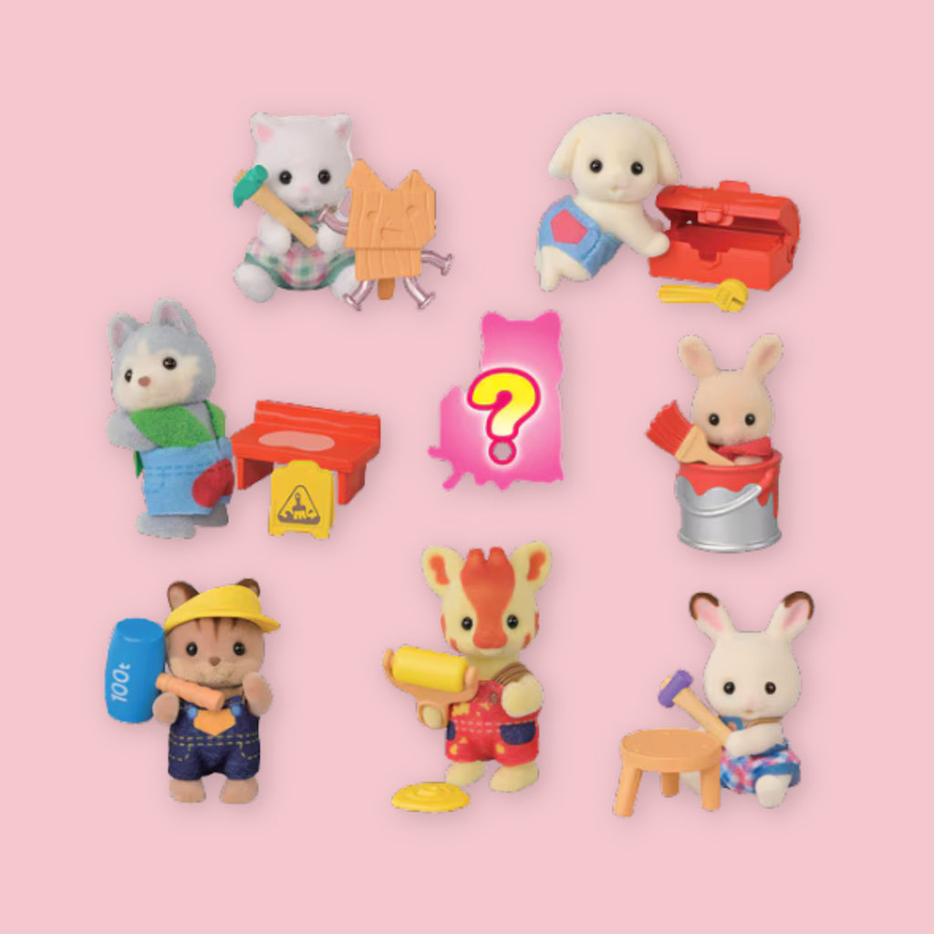 Sylvanian Families Baby Crafting Series blind bag containing 1 of 8 characters including mystery.