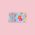 Shogado Goen Neon tear-off memo pad with neon blue camellia yuzen washi paper cover, Made in Japan