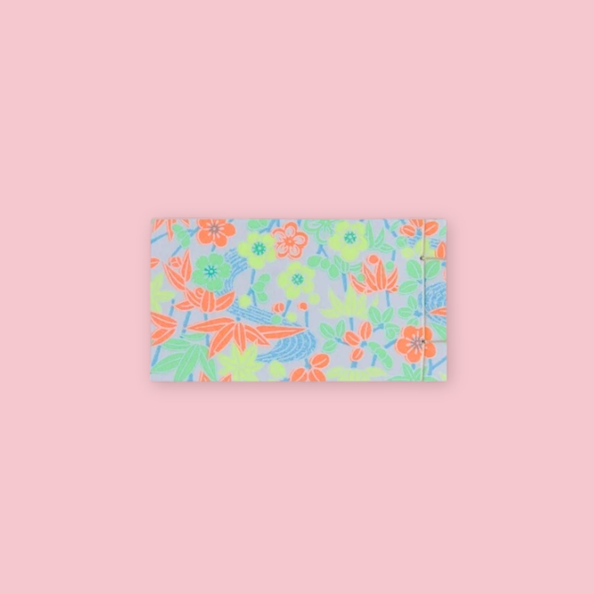 Shogado Goen Neon tear-off memo pad with neon orange maple yuzen washi paper cover, Made in Japan