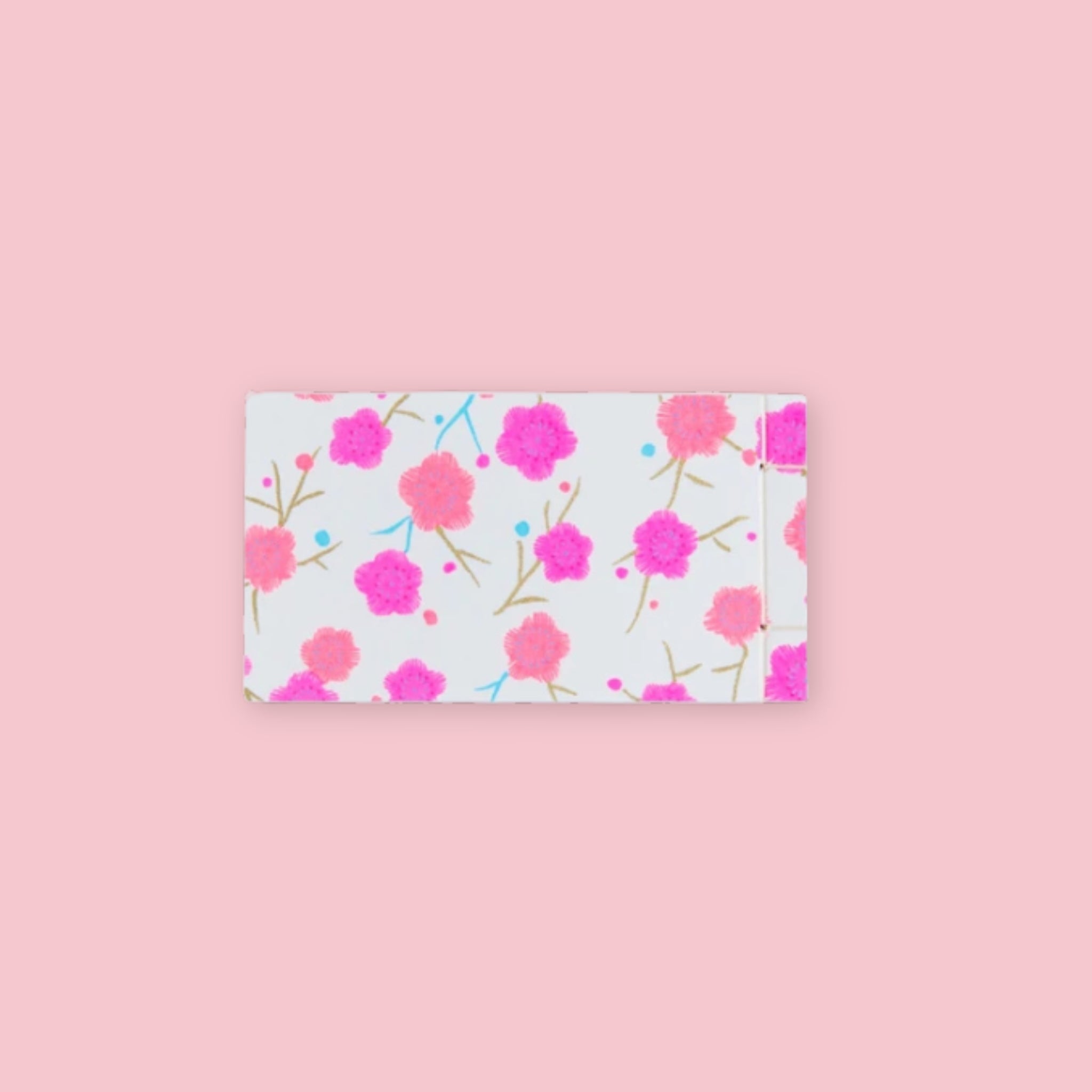 Shogado Goen Neon tear-off memo pad with neon pink plum yuzen washi paper cover, Made in Japan