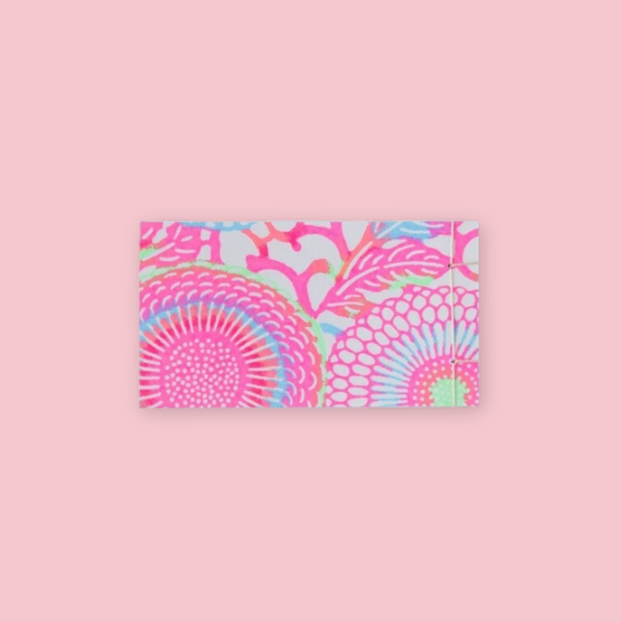Shogado Goen Neon tear-off memo pad with neon pink sunflower yuzen washi paper cover, Made in Japan